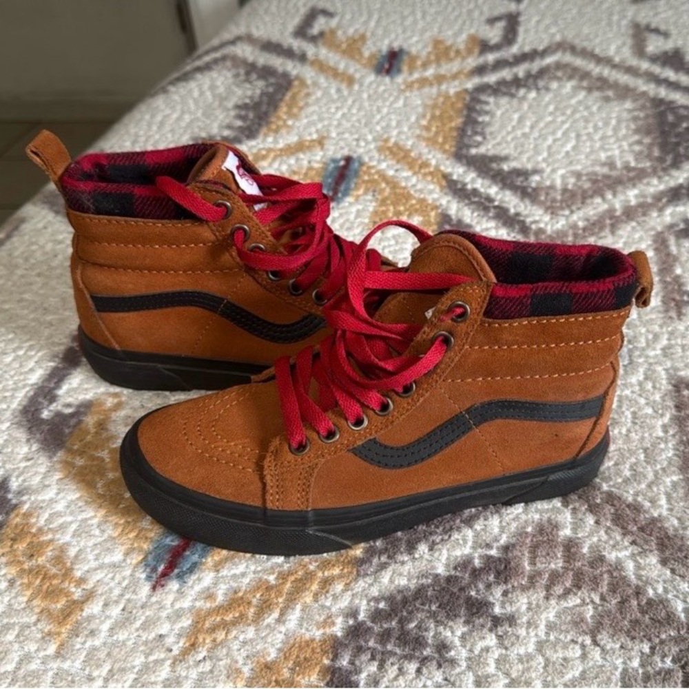 Vans Kids High-Top Sneakers - Brown and Red